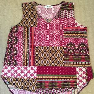 High low sleeveless polyester knit top